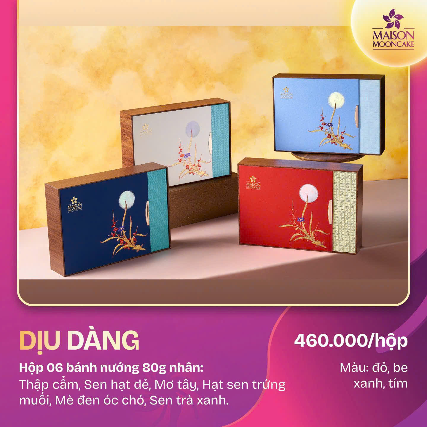 Dịu Dàng ( Đỏ, Be, Xanh, Tím)
