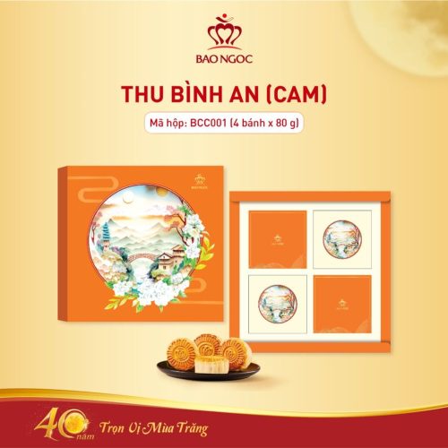 Hộp Bánh Trung Thu Cao Cấp Thu Bình An (Cam) | Bảo Ngọc