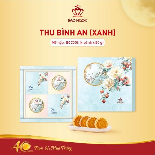 Hộp Bánh Trung Thu Cao Cấp Thu Bình An (Xanh) | Bảo Ngọc