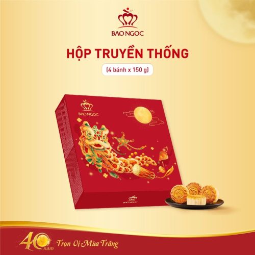 Hộp Bánh Trung Thu Truyền Thống Gold (4 bánh x 150g) | Bảo Ngọc
