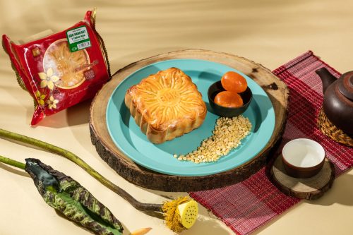 Nướng Đậu xanh xát 2 Trứng mặn truyền thống 210g | Bánh trung thu Hà Nội – Hanobaco 2026